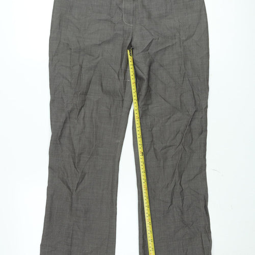 Next Men's Grey Regular Fit Wool Blend Dress Trousers Size 10