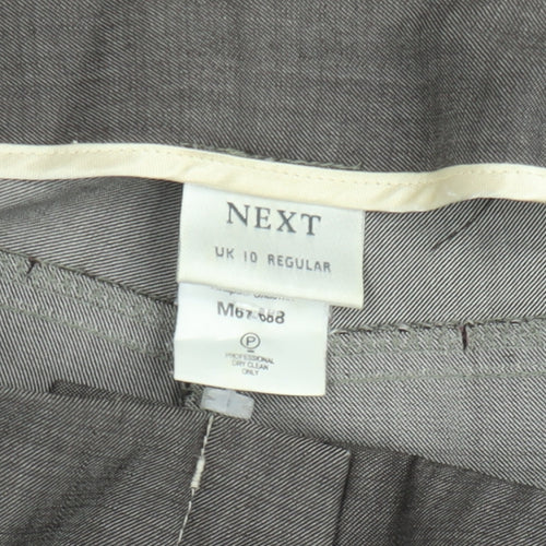 Next Men's Grey Regular Fit Wool Blend Dress Trousers Size 10