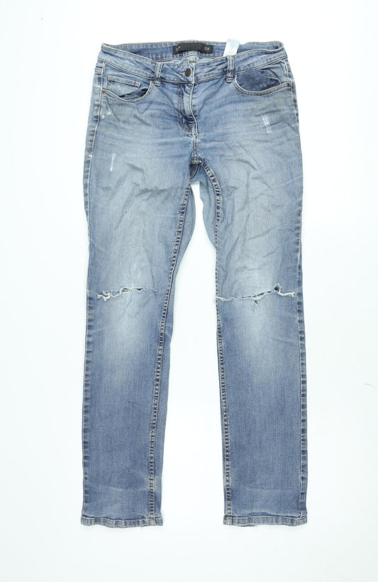 Rocha Womens Blue Cotton Straight Jeans Size 10 L29 in