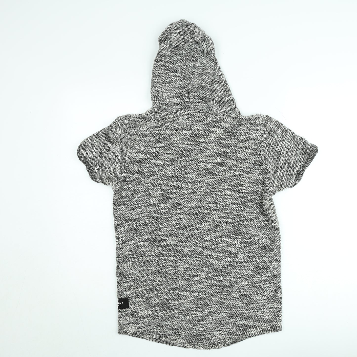 FSBN Men's Grey Short Sleeve Slim Fit Hoodie Sweatshirt Size S