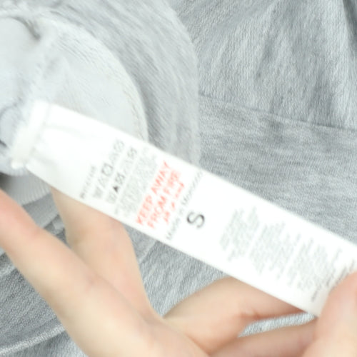 Boohoo Women Grey Small Half Zip High Neck Sweatshirt