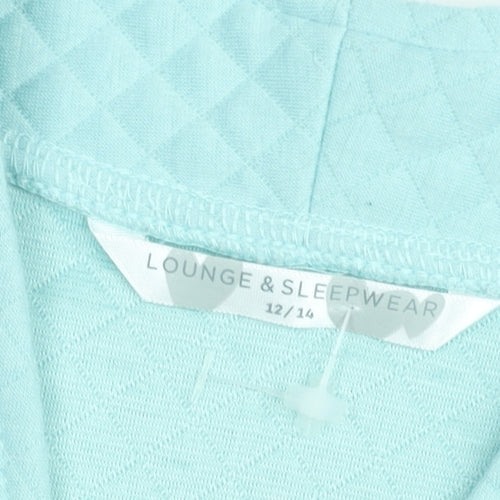Women's Blue Quilted Full Zip Jacket Size 12 Cotton Blend