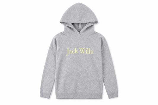Jack Wills Girls Grey Pullover Hoodie Size 10 Years Logo Fleece Sweatshirt