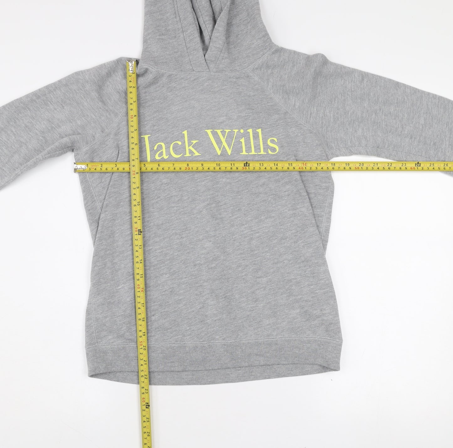 Jack Wills Girls Grey Pullover Hoodie Size 10 Years Logo Fleece Sweatshirt