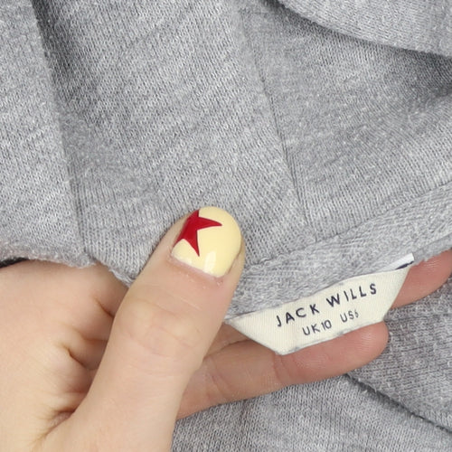Jack Wills Girls Grey Pullover Hoodie Size 10 Years Logo Fleece Sweatshirt