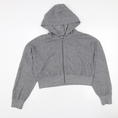 Gilly Hicks Women’s Grey Cropped Zip Hoodie Jacket Size S