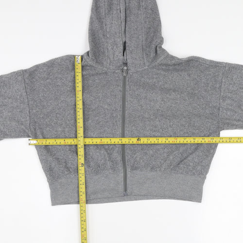 Gilly Hicks Women’s Grey Cropped Zip Hoodie Jacket Size S