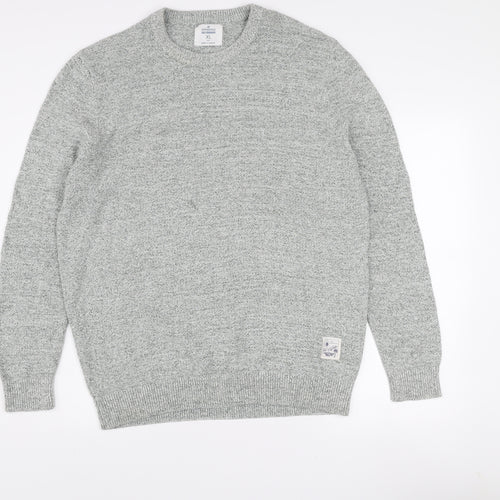 Springfield Men’s Grey Cotton Blend Crew Neck Jumper XL