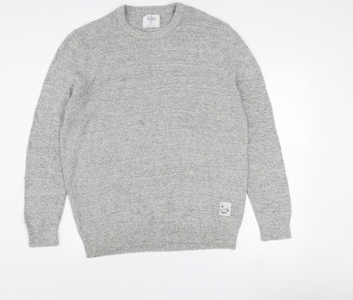 Springfield Men’s Grey Cotton Blend Crew Neck Jumper XL