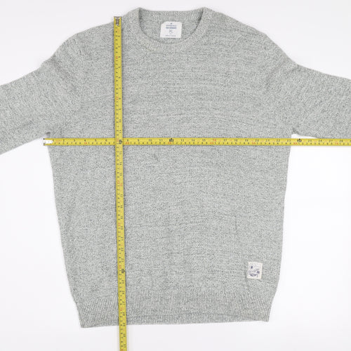 Springfield Men’s Grey Cotton Blend Crew Neck Jumper XL