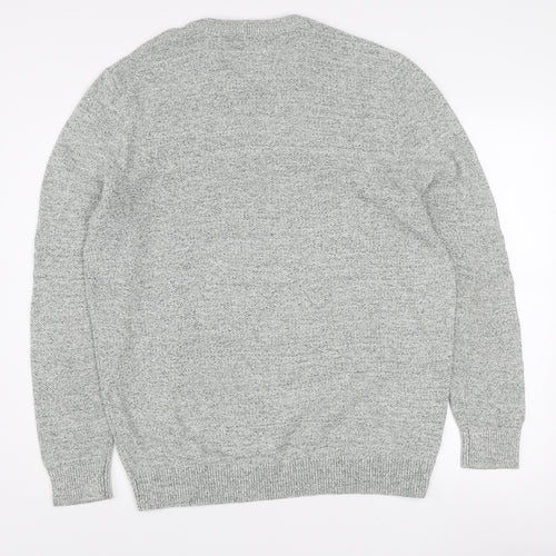 Springfield Men’s Grey Cotton Blend Crew Neck Jumper XL