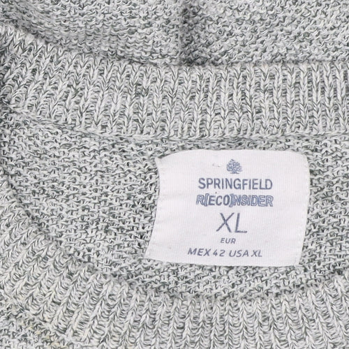 Springfield Men’s Grey Cotton Blend Crew Neck Jumper XL