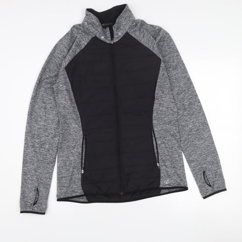 Marks and Spencer Men's Black Grey Lightweight Full Zip Active Jacket S