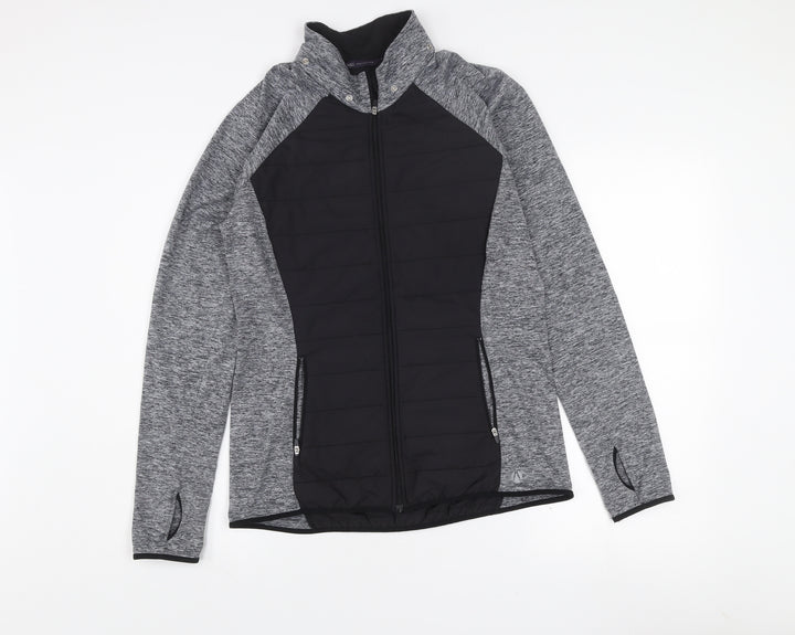 Marks and Spencer Men's Black Grey Lightweight Full Zip Active Jacket S