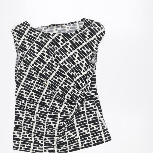 Principles by Ben de Lisi Womens Black Geometric Wrap Blouse Size 14