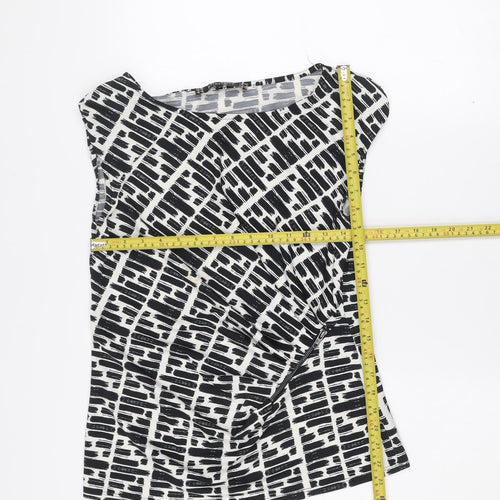 Principles by Ben de Lisi Womens Black Geometric Wrap Blouse Size 14