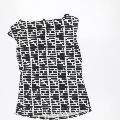 Principles by Ben de Lisi Womens Black Geometric Wrap Blouse Size 14