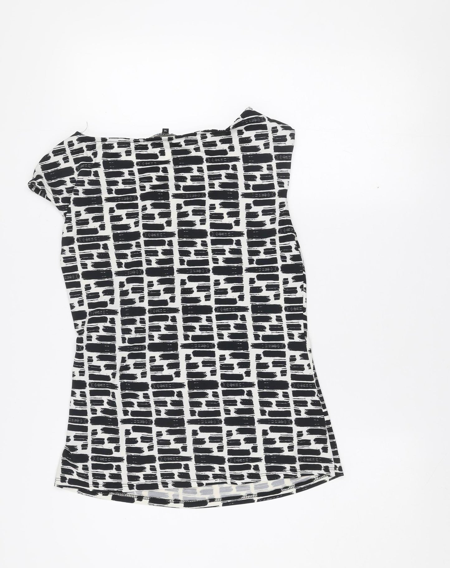 Principles by Ben de Lisi Womens Black Geometric Wrap Blouse Size 14