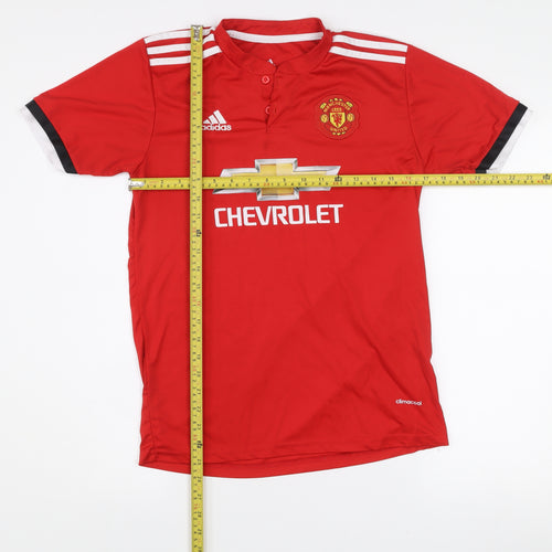 Adidas Mens Red Manchester United Football Jersey Size M Climalite