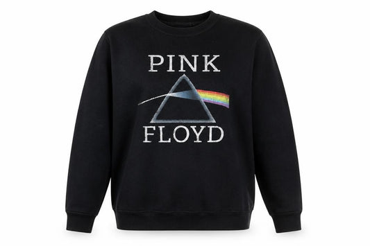 Front view of unisex kids black pink floyd xl pullover graphic band sweatshirt