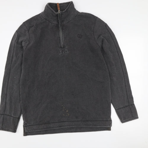 Ocean Pacific Mens Black L Fleece 1/4 Zip Sweatshirt Surf Style