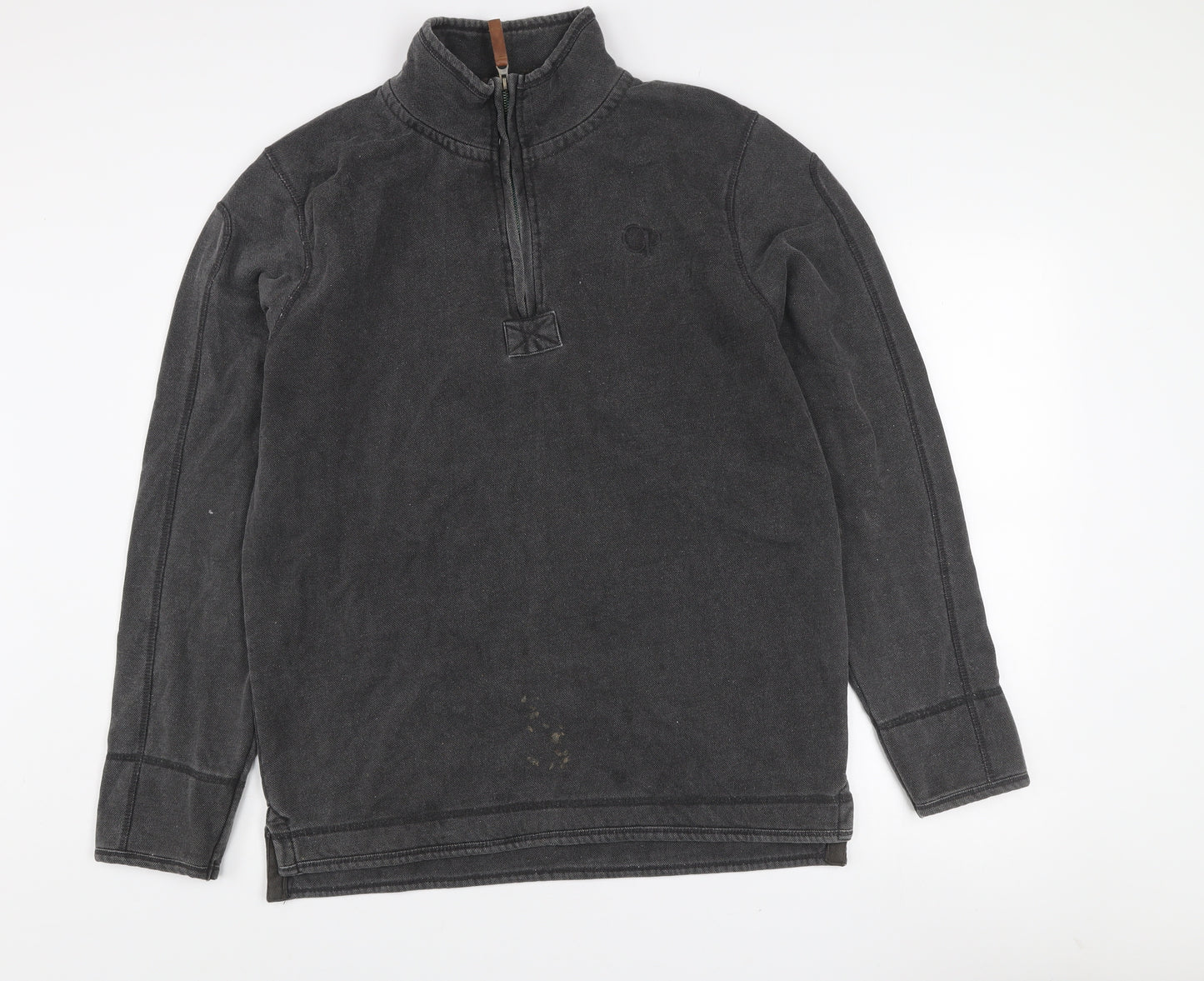 Ocean Pacific Mens Black L Fleece 1/4 Zip Sweatshirt Surf Style