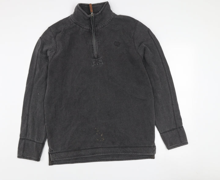 Ocean Pacific Mens Black L Fleece 1/4 Zip Sweatshirt Surf Style