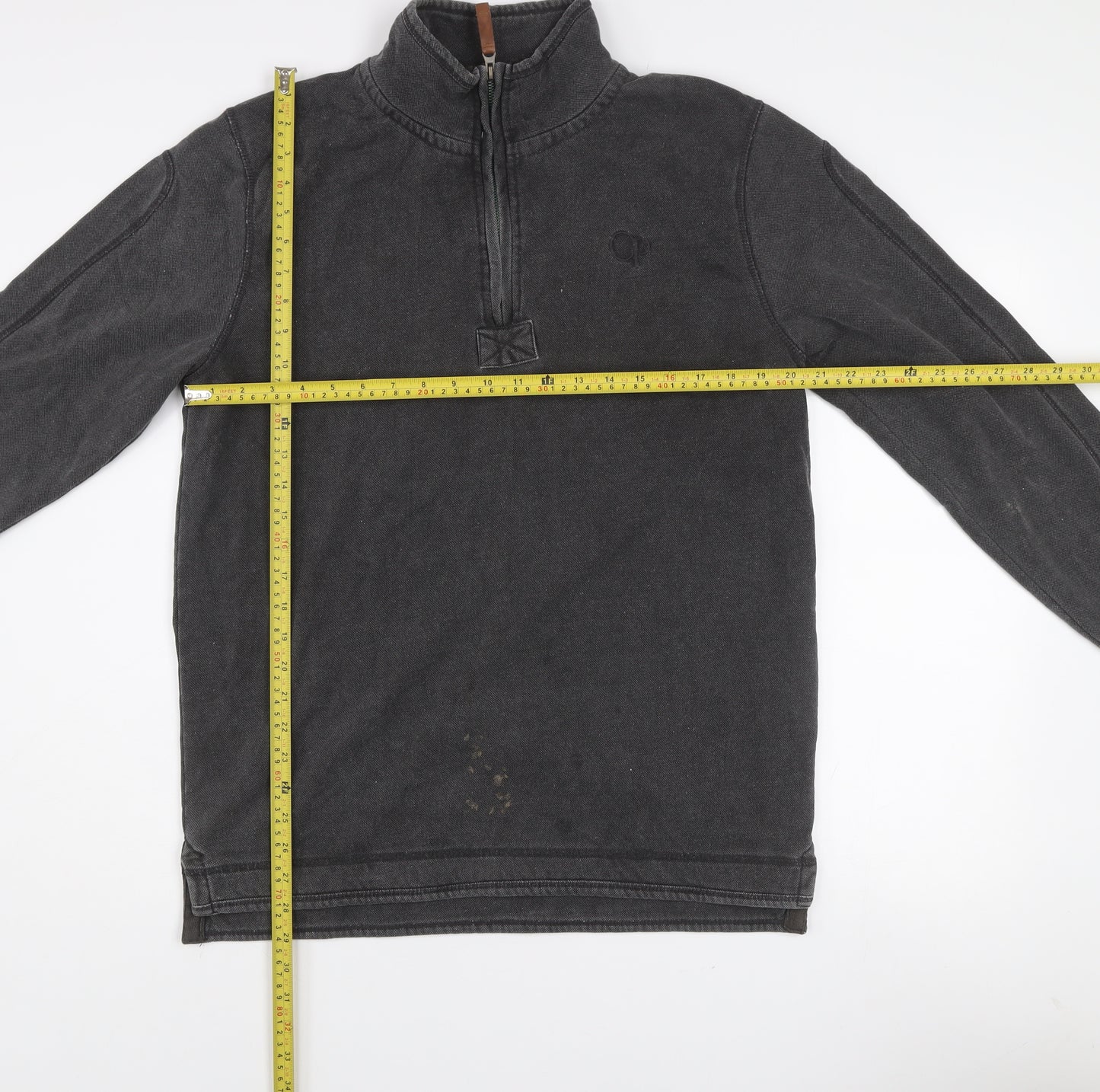 Ocean Pacific Mens Black L Fleece 1/4 Zip Sweatshirt Surf Style