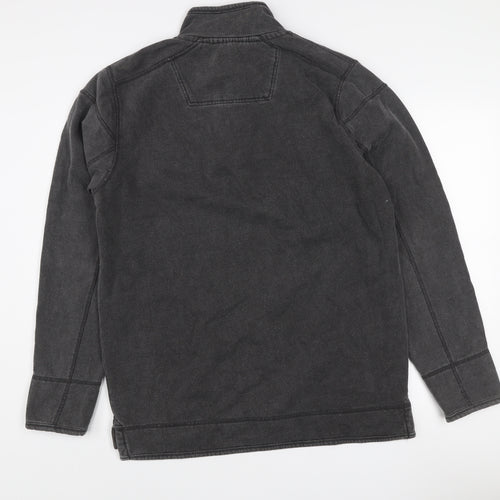Ocean Pacific Mens Black L Fleece 1/4 Zip Sweatshirt Surf Style