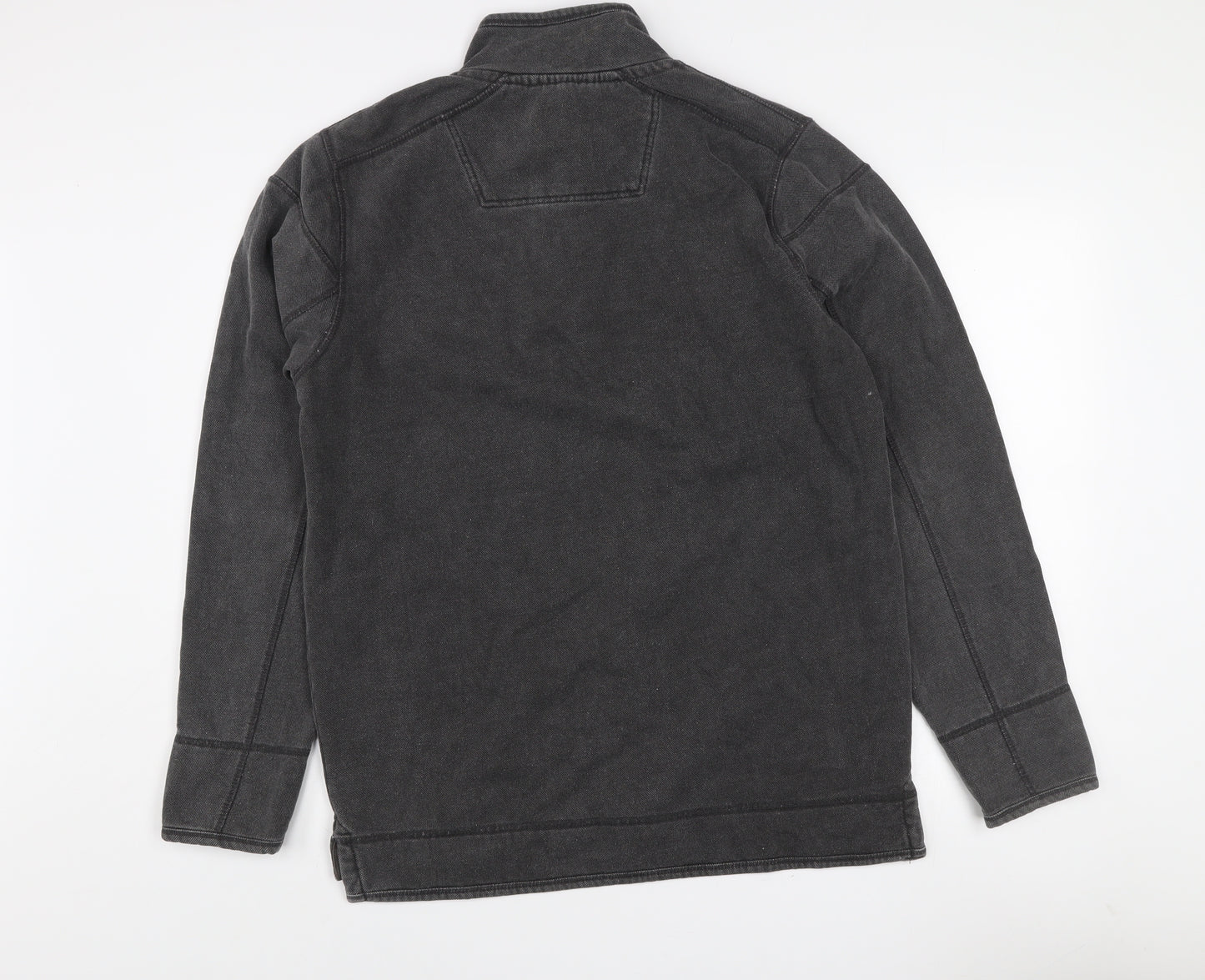 Ocean Pacific Mens Black L Fleece 1/4 Zip Sweatshirt Surf Style