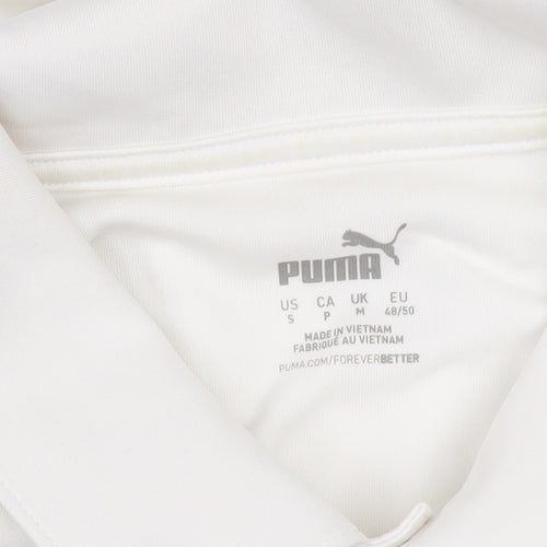 Puma Men’s White Striped Golf Polo Shirt Size S Regular Fit