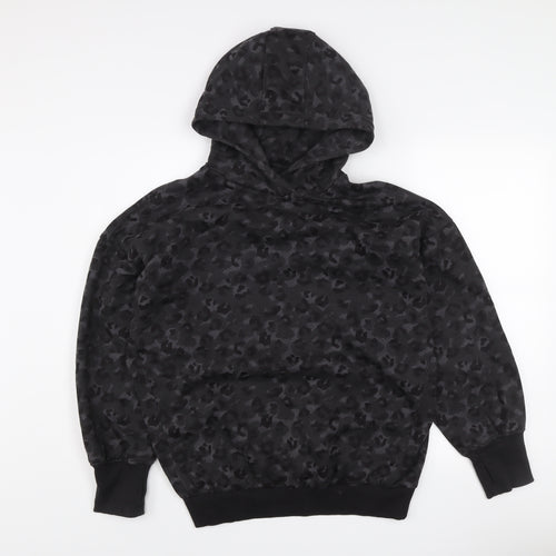 Next Active Women's Black Animal Print Pullover Hoodie Size S