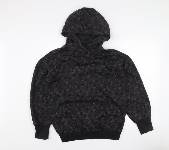Next Active Women's Black Animal Print Pullover Hoodie Size S