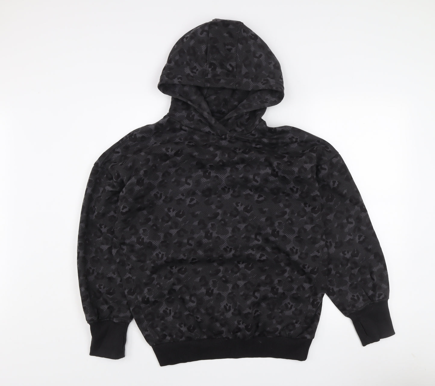 Next Active Women's Black Animal Print Pullover Hoodie Size S