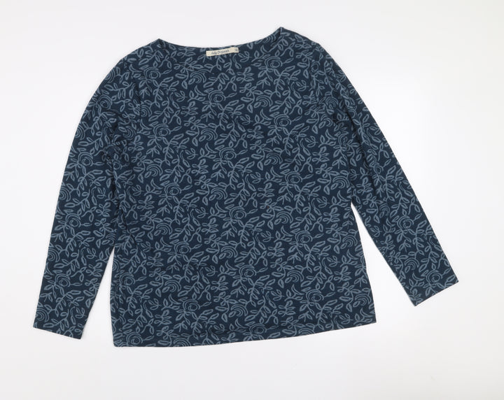 Lily Originals Womens Blue Floral Long Sleeve Pullover Jumper Size 18