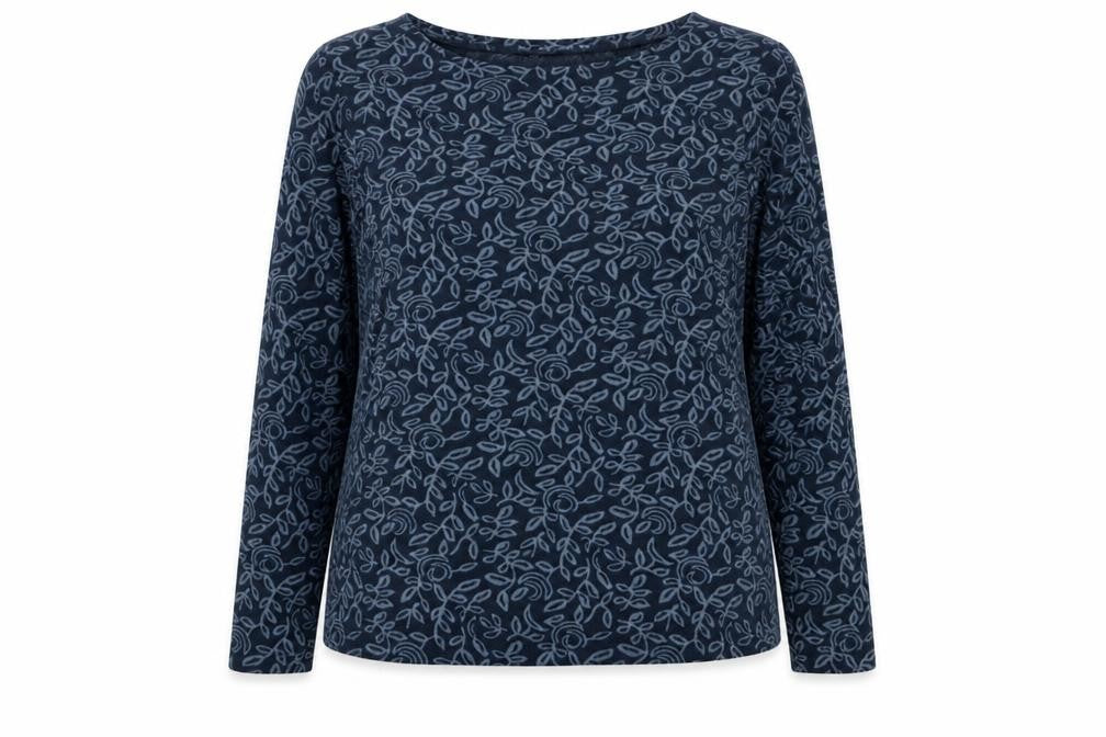 Lily Originals Womens Blue Floral Long Sleeve Pullover Jumper Size 18