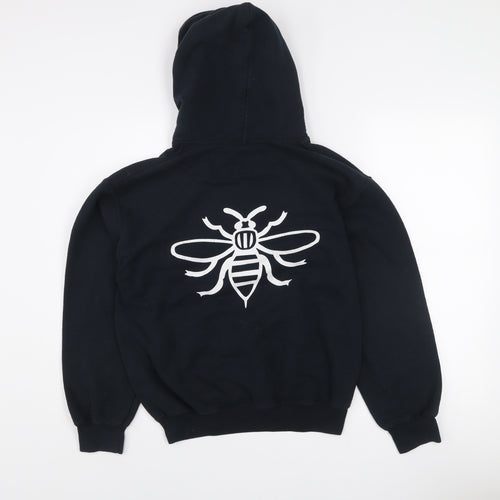 Gildan Women's Black Pullover Hoodie Small Bee Print Cotton Blend