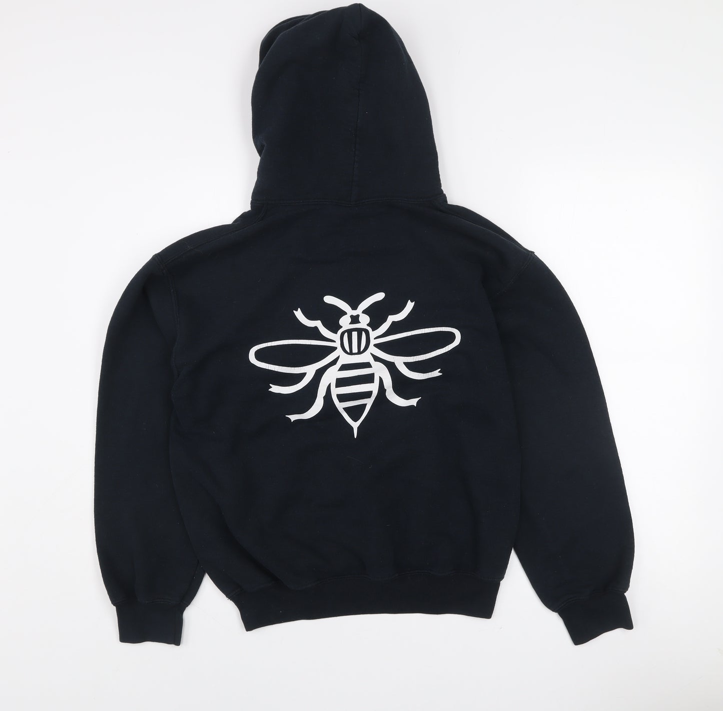 Gildan Women's Black Pullover Hoodie Small Bee Print Cotton Blend