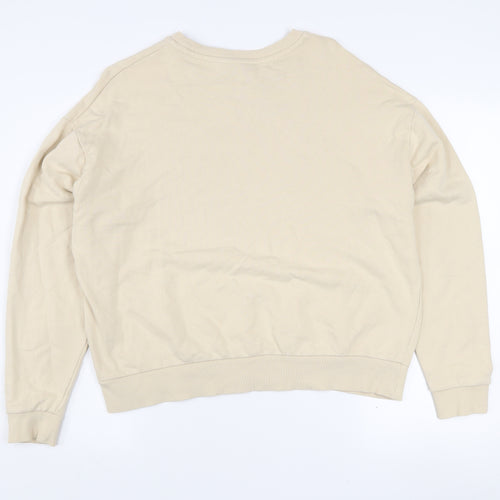 ASOS Design Women Beige Cotton Sweatshirt UK 8 Crew Neck Weekend Collective