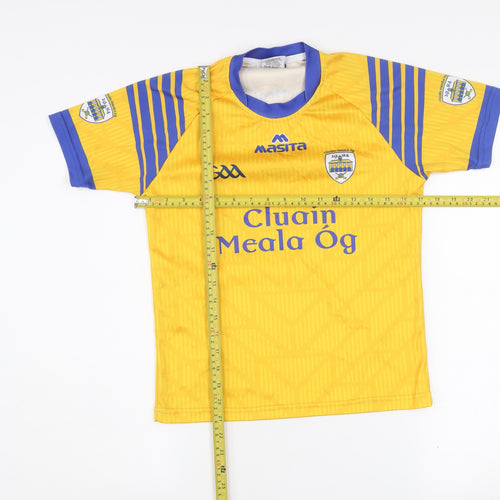Masita Boys Yellow Team Jersey T-Shirt 10-11 Years Short Sleeve Sports Top