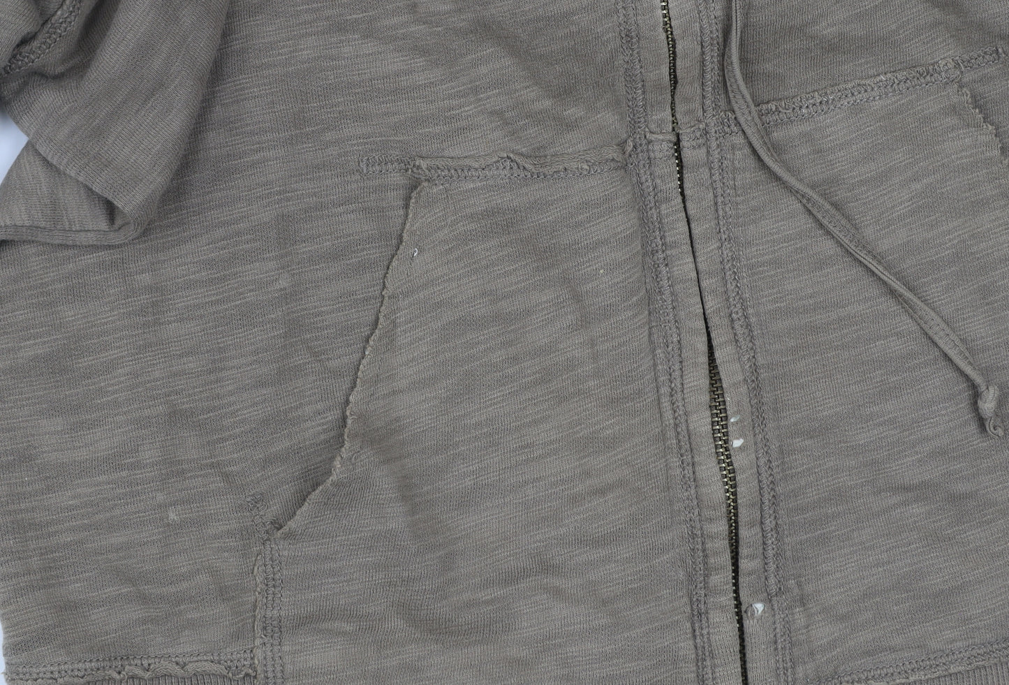 White Stuff Women’s Brown Cotton Hooded Zip Jacket Size 14