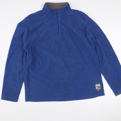 Crivit Mens Blue Fleece 1/2 Zip Pullover Sweatshirt Size L