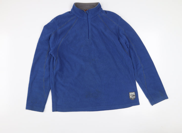 Crivit Mens Blue Fleece 1/2 Zip Pullover Sweatshirt Size L