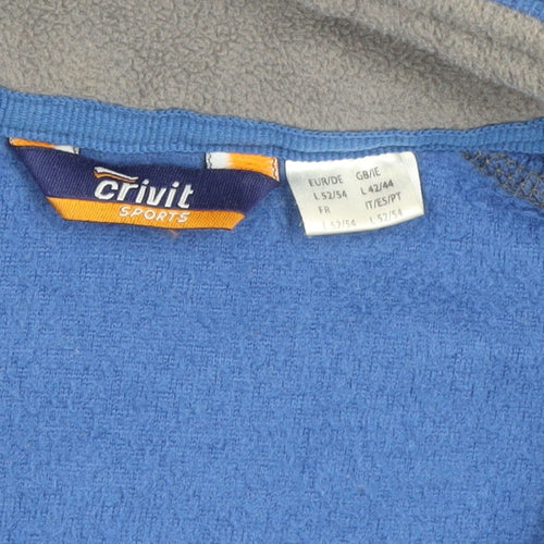 Crivit Mens Blue Fleece 1/2 Zip Pullover Sweatshirt Size L