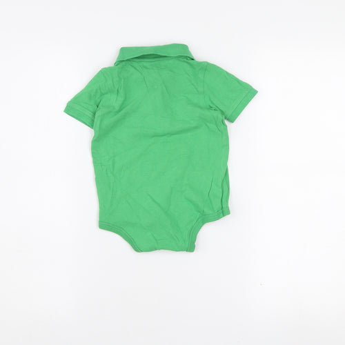 Tommy Hilfiger Boys Green Cotton Collared Short Sleeve Babygrow 18 Months