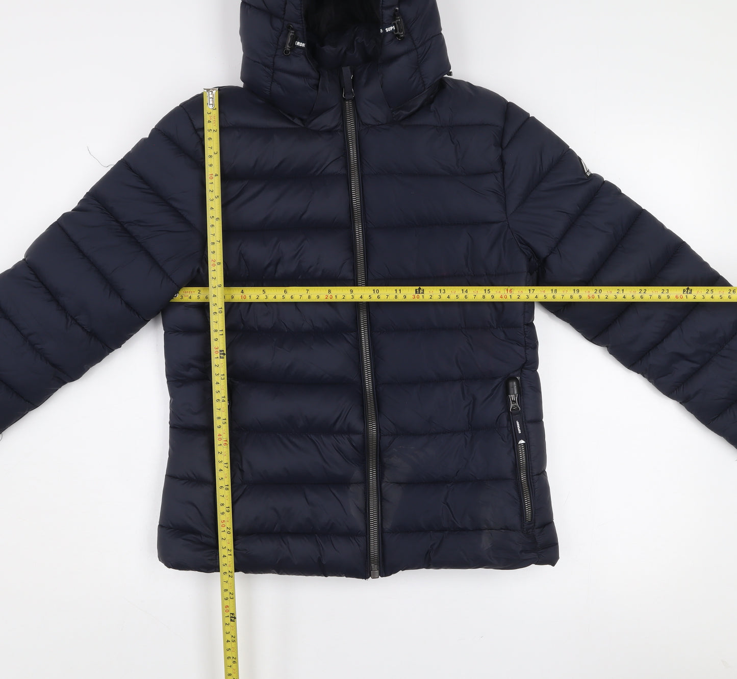 Superdry Women's Blue Size 10 Hooded Puffer Jacket