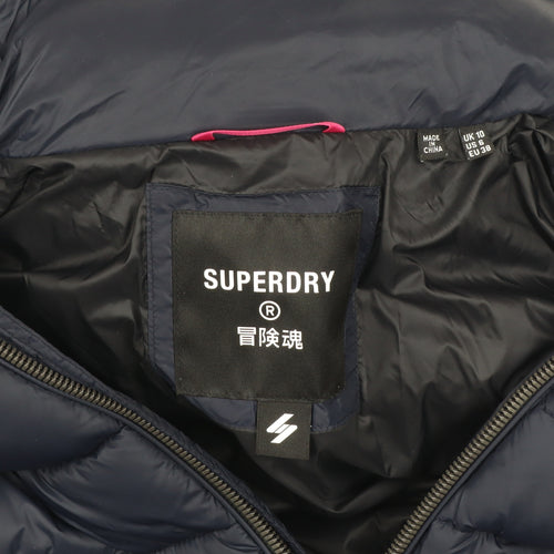Superdry Women's Blue Size 10 Hooded Puffer Jacket