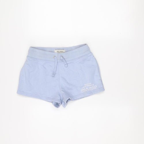 Jack Wills Women’s Blue Sweat Shorts Size 6 Drawstring Cotton Blend
