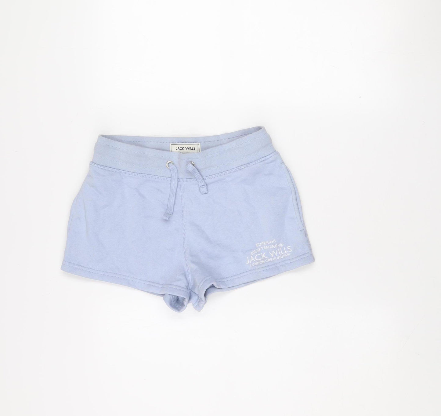Jack Wills Women’s Blue Sweat Shorts Size 6 Drawstring Cotton Blend
