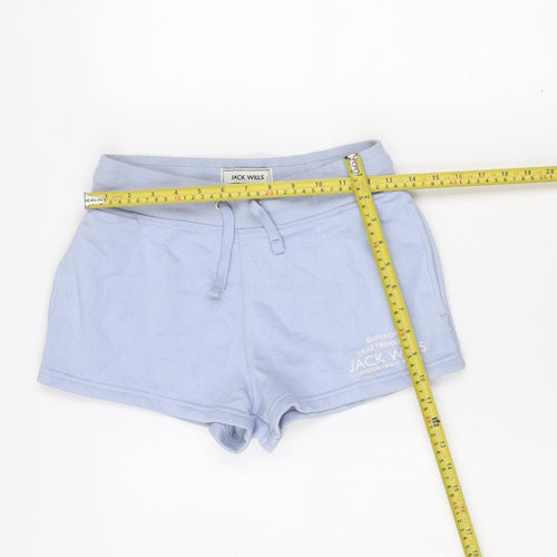 Jack Wills Women’s Blue Sweat Shorts Size 6 Drawstring Cotton Blend
